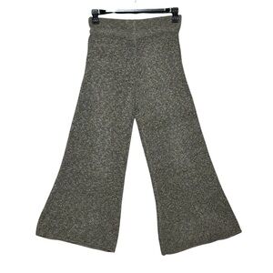 Zara Knit Women’s S Beige Gray Greige Tweed Flared Lounge Pants Comfy Cozy